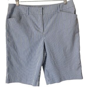 Jones NY Sport Stretch Bermuda Pinstripe Shorts 14